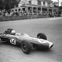 Velká cena Belgie, první pódium Jacka Brabhama s Brabhamem BT7, 1964