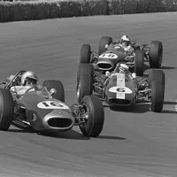 Jack před Jimem Clarkem, Brabham BT19, Zandvoort, 1966