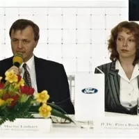 Vyhlášení výsledků Henry Ford Conservation Awards s paní Buzkovou, 2002.
