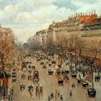 Paříž v období La Belle Époque, obraz Boulevard Montmartre od Camille Pissaro, zdroj: Wikipedia