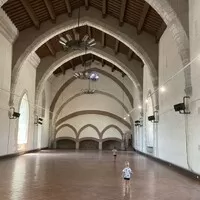pro zájemce o historii/architekturu... vzadu jsou 3 funkční krby s komíny pro full size Santu