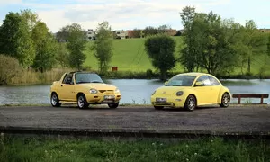 Volkswagen New Beetle a Suzuki X-90: Ideální garáž pro pravého automobilového excentrika
