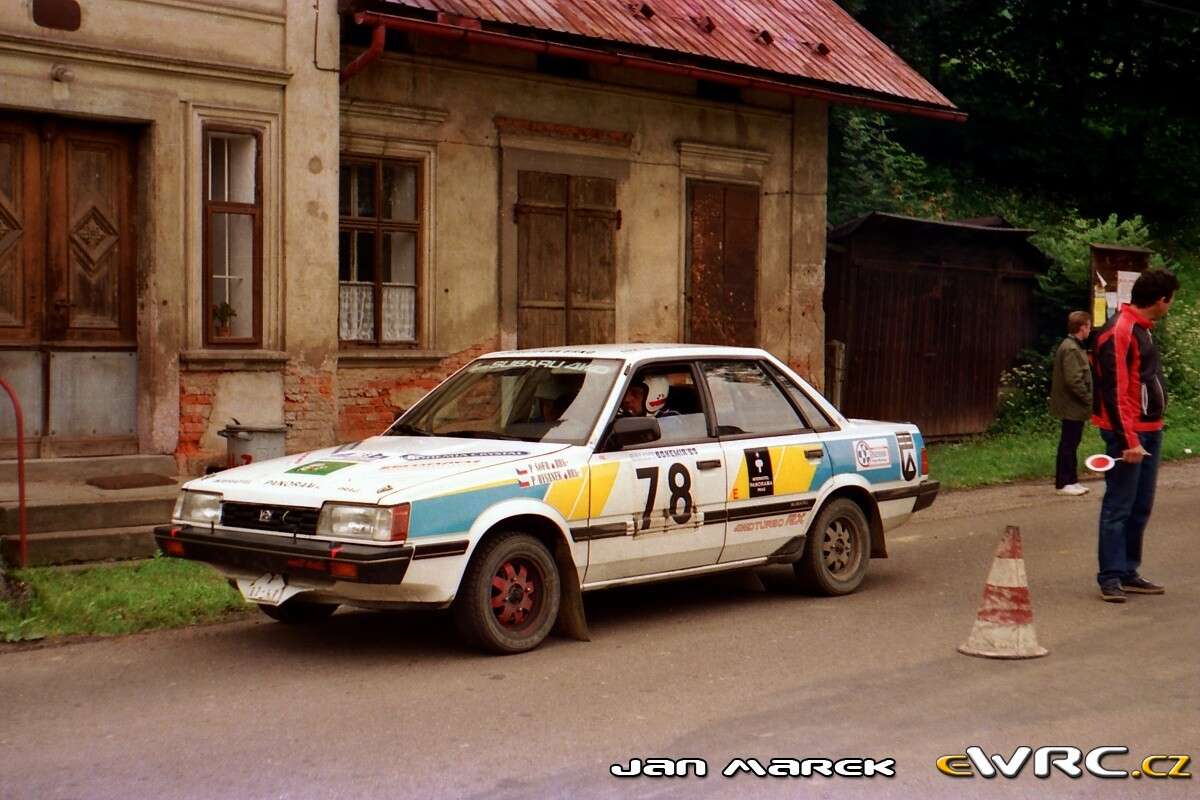 Z domácich luhov a hájov - Rally Bohemia 1989, posádka Šofr/Ryšánek a ich Subaru Leone skupiny N