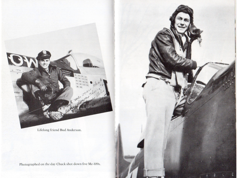 Vlevo nejlepší přítel, vpravo Chuck, když se stal esem.